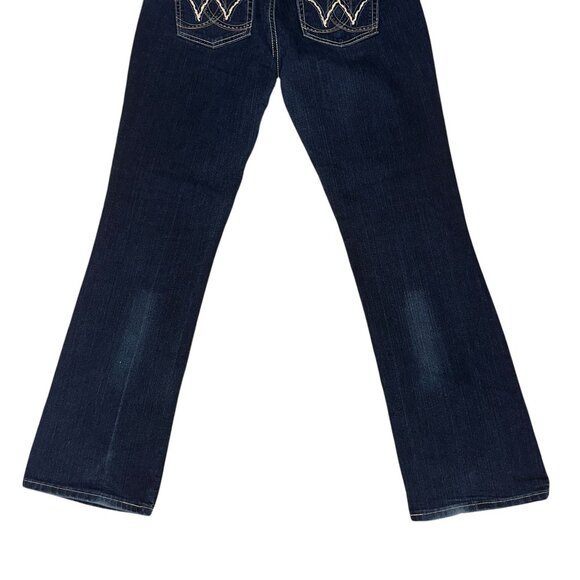 Wrangler Bootcut Juniors Plus Size Womens Jeans 13 14 34 Dark Wash Pockets Logo - Picture 7 of 8